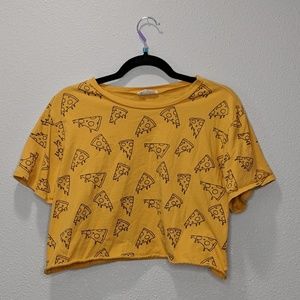 french pastry Tops - French Pastry yellow pizza cropped top Sz L GUC french pastry Tops - French Pastry yellow pizza cropped top Sz L GUC